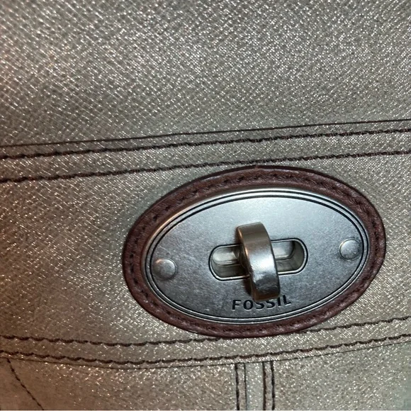 Fossil convertible satchel crossbody gold Y2k handle academia canvas field brief